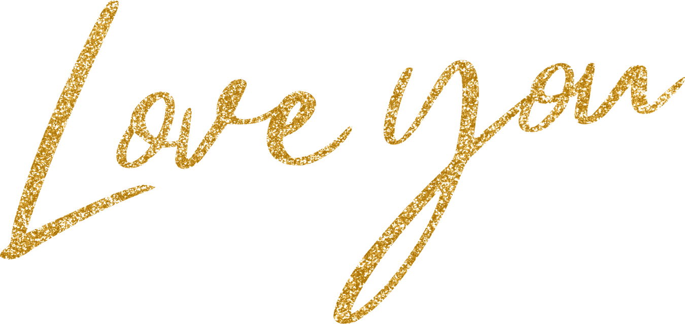 Static Gold Love You Typography 